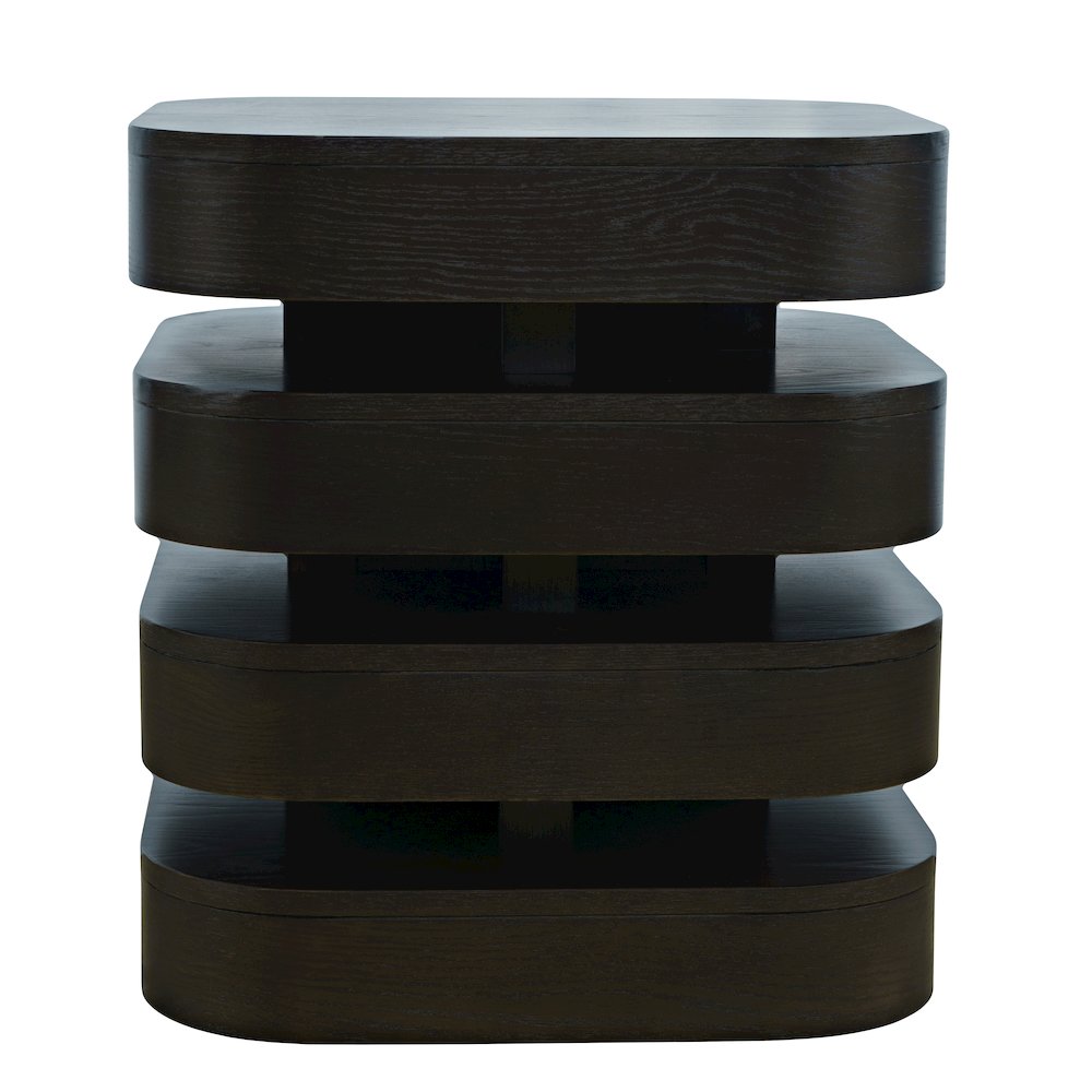 Brix Mid-Century Modern Floating Sculpture Layered Square End Table