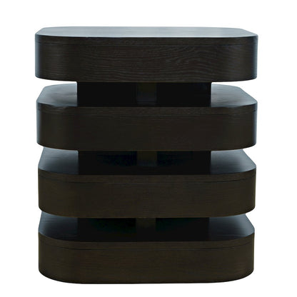 Brix Mid-Century Modern Floating Sculpture Layered Square End Table