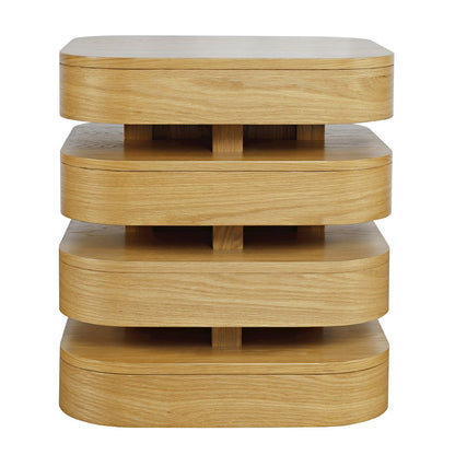 Brix Mid-Century Modern Floating Sculpture Layered Square End Table