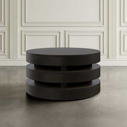 Mid-Century Modern Floating Sculpture Round Layered Coffee Table