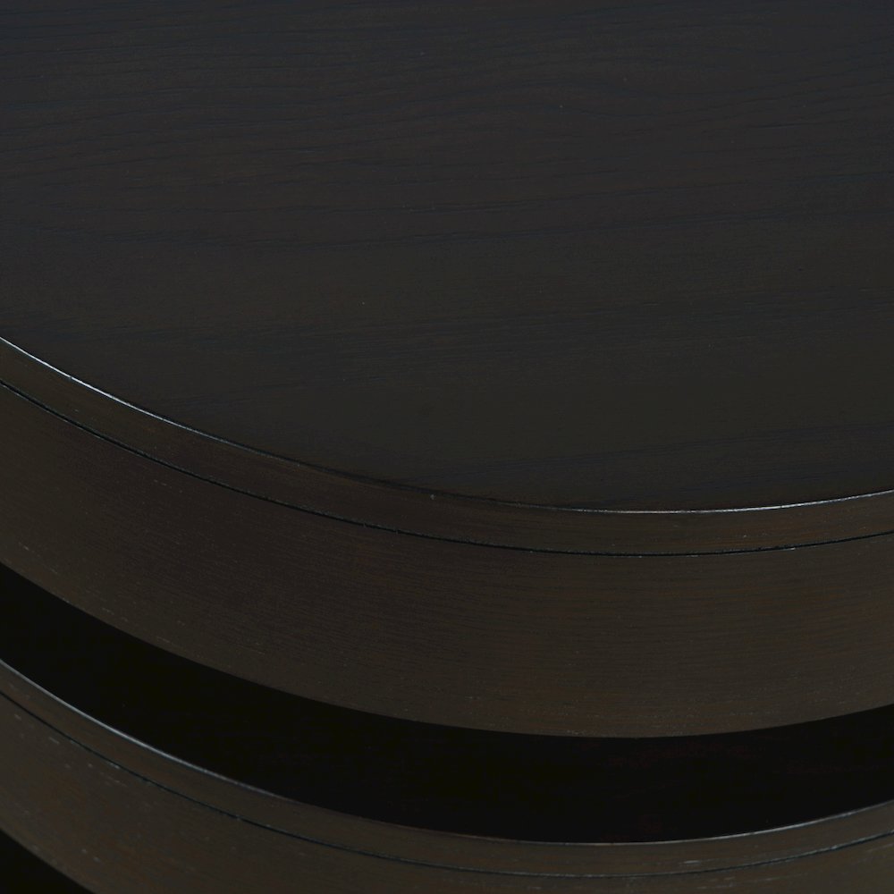 Brix Mid-Century Modern Floating Sculpture Layered Round End Table