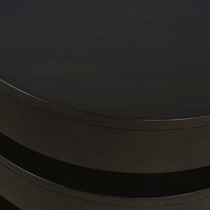 Brix Mid-Century Modern Floating Sculpture Layered Round End Table
