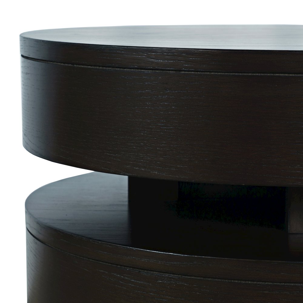 Brix Mid-Century Modern Floating Sculpture Layered Round End Table