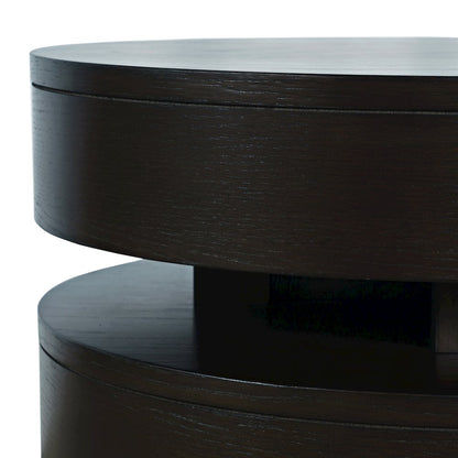 Brix Mid-Century Modern Floating Sculpture Layered Round End Table