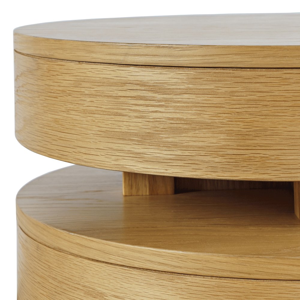 Brix Mid-Century Modern Floating Sculpture Layered Round End Table