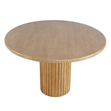 Breck Solid Wood 48" Round Mid-Century Modern Fluted Pedestal Dining Table