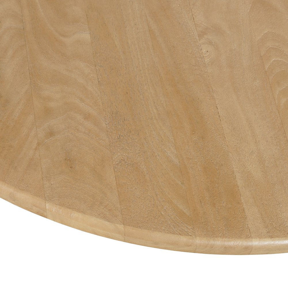 Breck Solid Wood 48" Round Mid-Century Modern Fluted Pedestal Dining Table