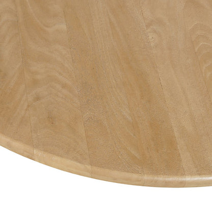 Breck Solid Wood 48" Round Mid-Century Modern Fluted Pedestal Dining Table