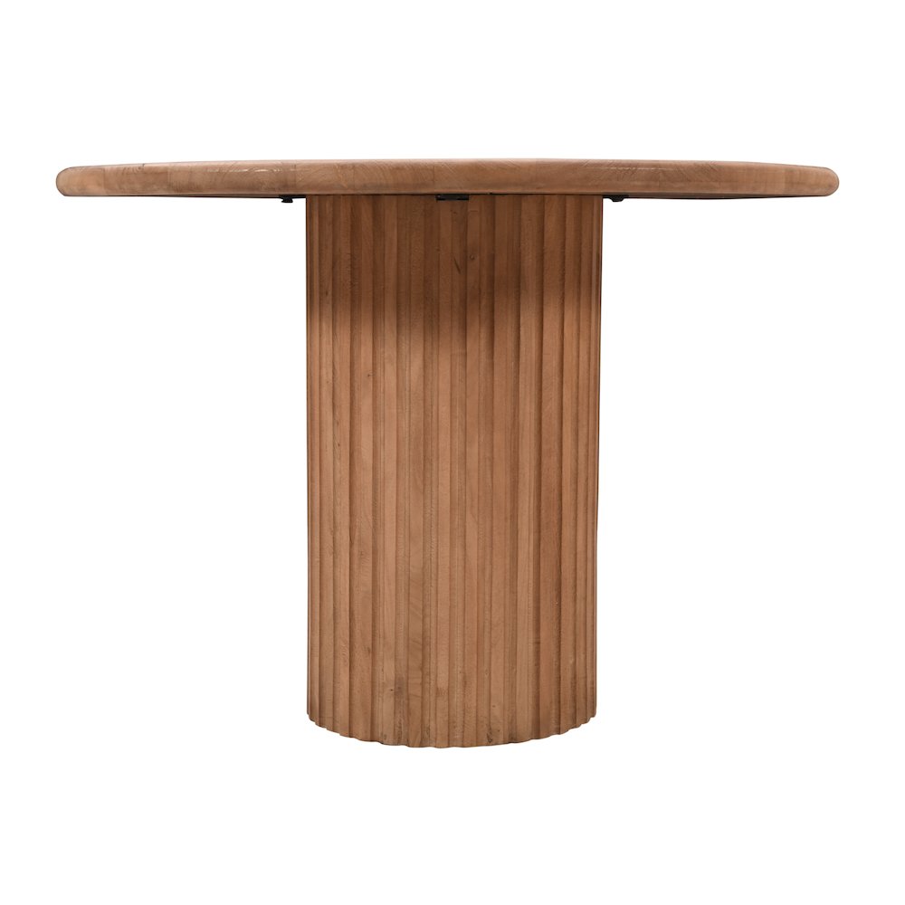 Breck Solid Wood 84" Mid-Century Modern Fluted Double Pedestal Dining Table