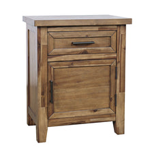 Claremont Transitional Rustic Wood Accent End Table with Storage