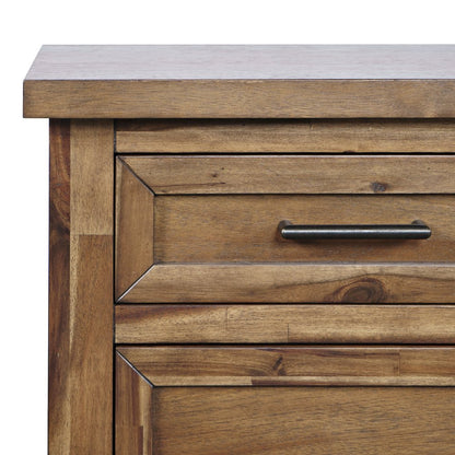 Claremont Transitional Rustic Wood Accent End Table with Storage