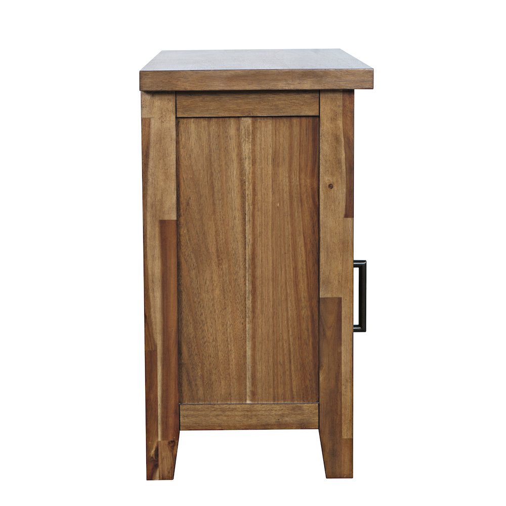 Claremont Transitional Rustic Wood Accent End Table with Storage