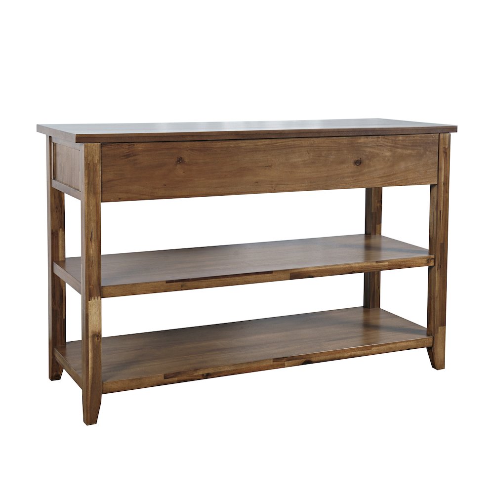 Claremont 50" Transitional Rustic Wood Sofa Console Table with Storage