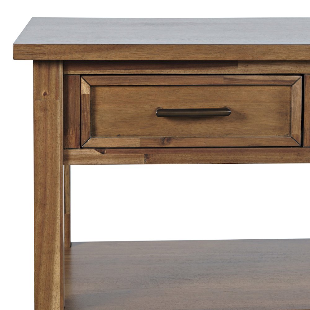 Claremont 50" Transitional Rustic Wood Sofa Console Table with Storage