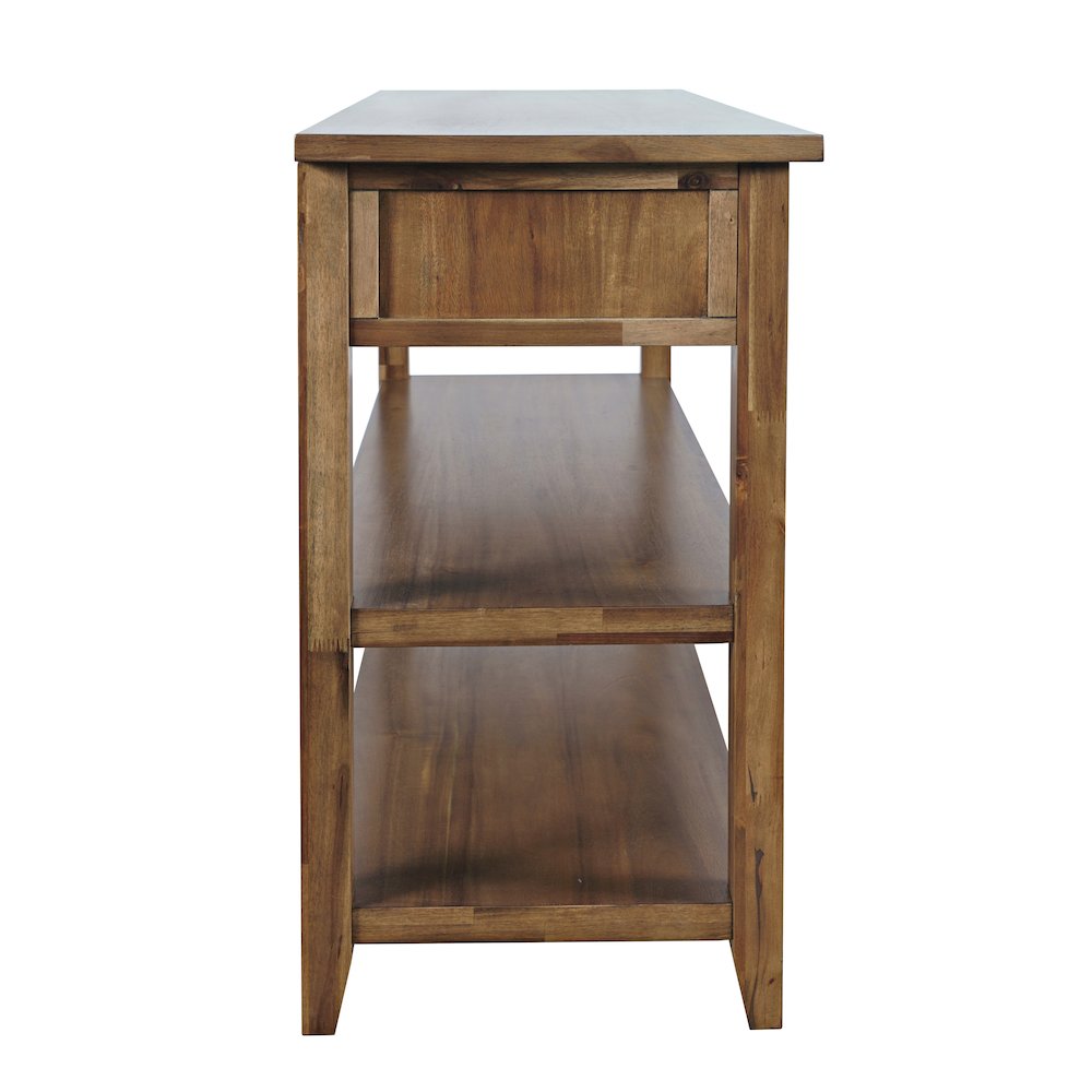 Claremont 50" Transitional Rustic Wood Sofa Console Table with Storage