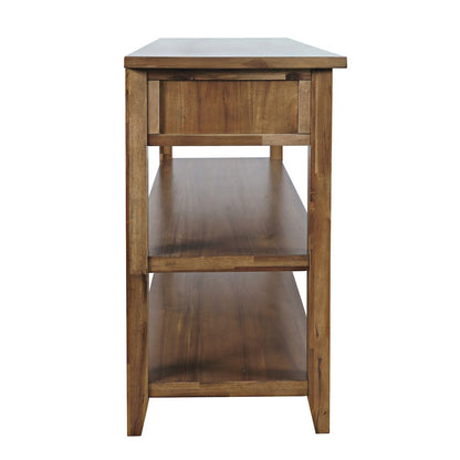 Claremont 50" Transitional Rustic Wood Sofa Console Table with Storage