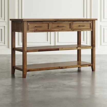 Claremont 50" Transitional Rustic Wood Sofa Console Table with Storage