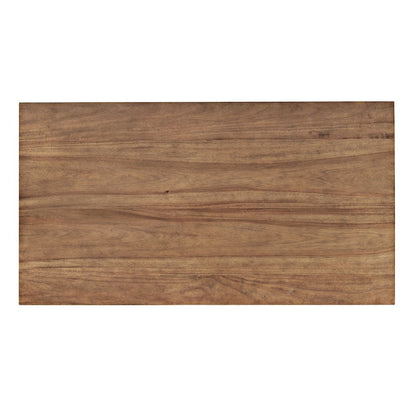 Claremont 48" Transitional Rustic Wood Coffee Table with Wheels