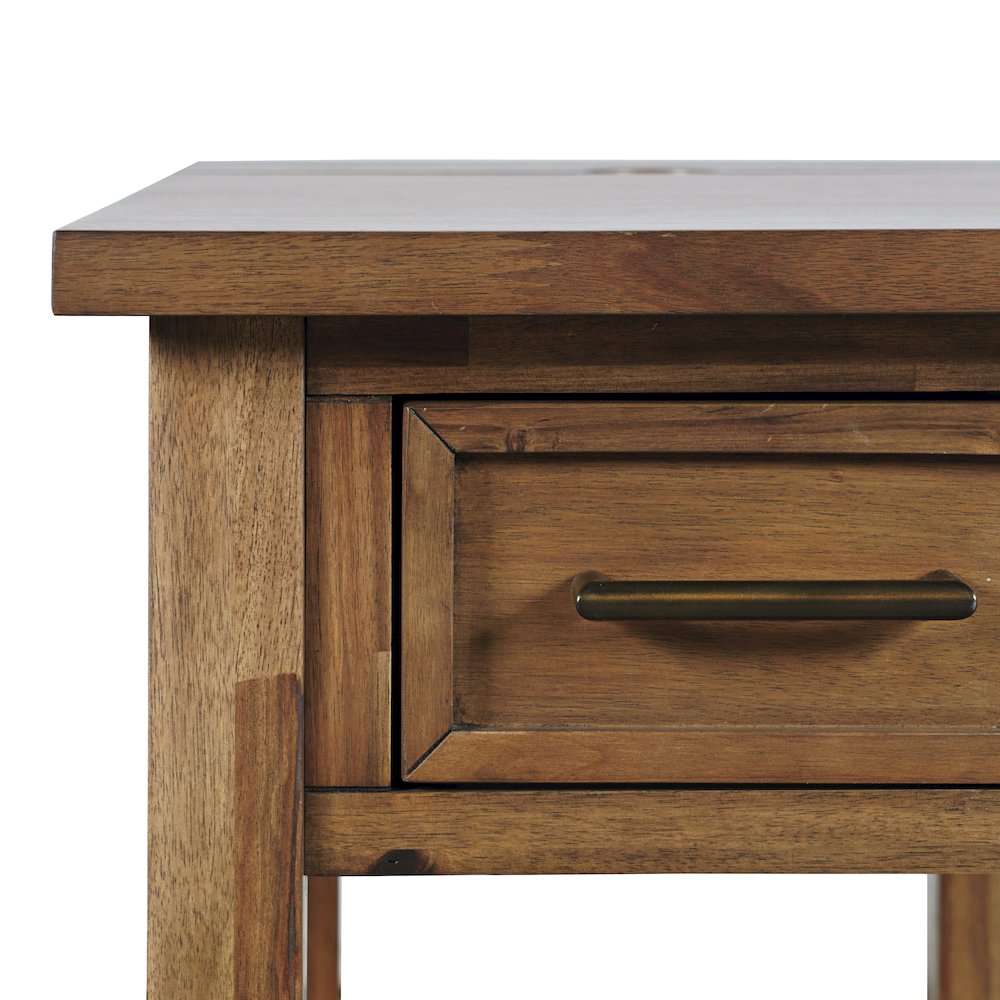 Claremont Transitional Rustic Wood USB Charging End Table with Storage