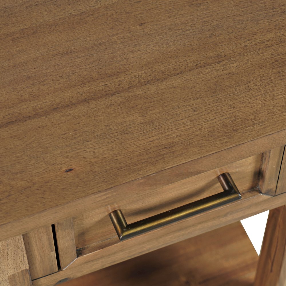 Claremont Transitional Rustic Wood USB Charging End Table with Storage