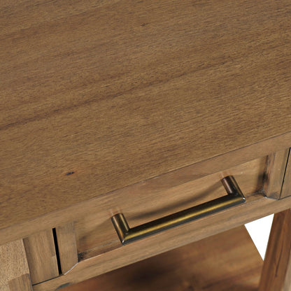 Claremont Transitional Rustic Wood USB Charging End Table with Storage