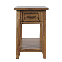 Claremont Transitional Rustic Wood USB Charging End Table with Storage