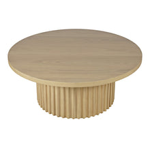 40" Round Mid-Century Modern Fluted Pedestal Base Coffee Table