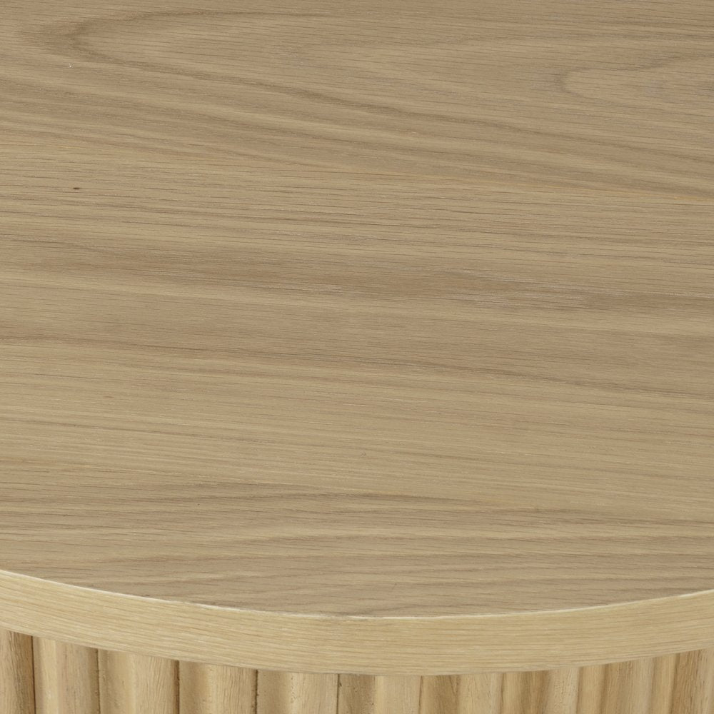 40" Round Mid-Century Modern Fluted Pedestal Base Coffee Table