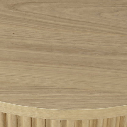 40" Round Mid-Century Modern Fluted Pedestal Base Coffee Table