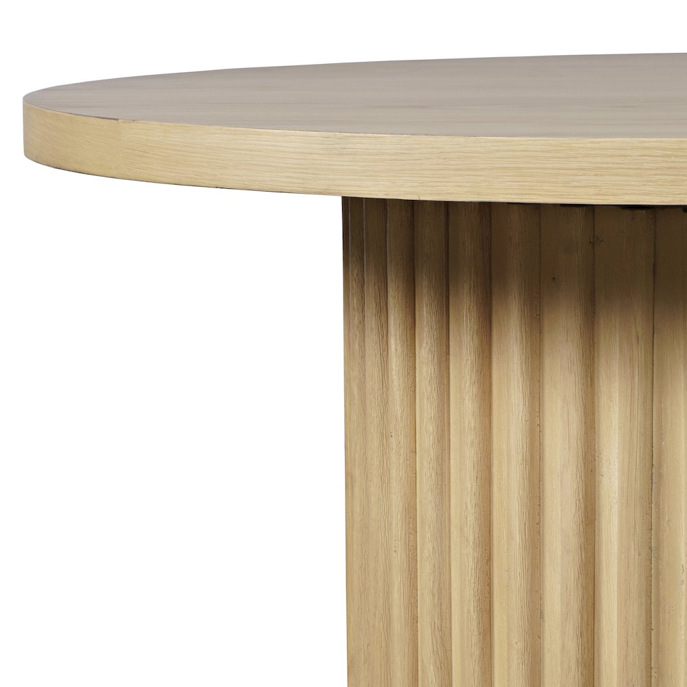 40" Round Mid-Century Modern Fluted Pedestal Base Coffee Table