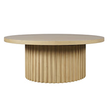 40" Round Mid-Century Modern Fluted Pedestal Base Coffee Table