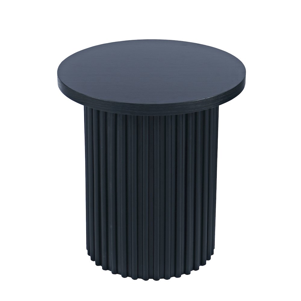 Auden 24" Round Mid-Century Modern Fluted Pedestal Base End Table