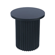Auden 24" Round Mid-Century Modern Fluted Pedestal Base End Table