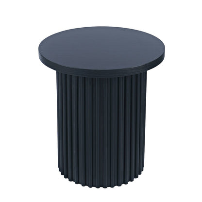 Auden 24" Round Mid-Century Modern Fluted Pedestal Base End Table
