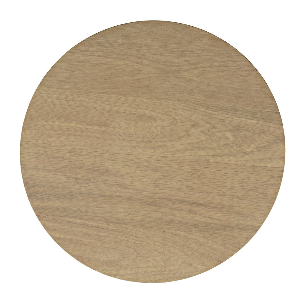 Auden 24" Round Mid-Century Modern Fluted Pedestal Base End Table