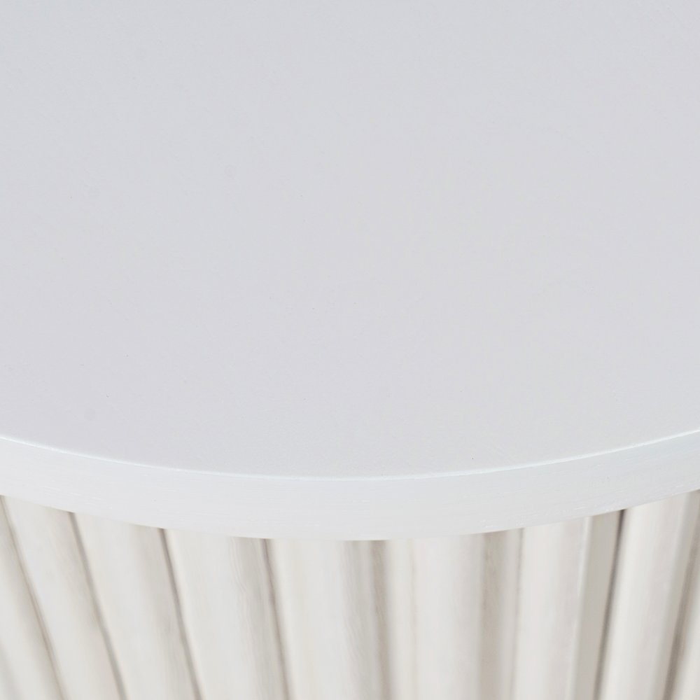 Auden 24" Round Mid-Century Modern Fluted Pedestal Base End Table