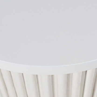 Auden 24" Round Mid-Century Modern Fluted Pedestal Base End Table