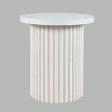 Auden 24" Round Mid-Century Modern Fluted Pedestal Base End Table