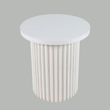 Auden 24" Round Mid-Century Modern Fluted Pedestal Base End Table