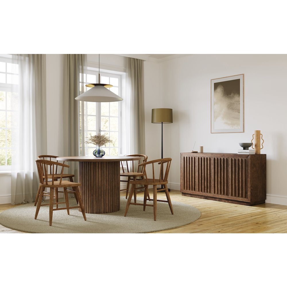 Fitz Traditional Solid Wood Curved Back Spindle Dining Chair (Set of 2)
