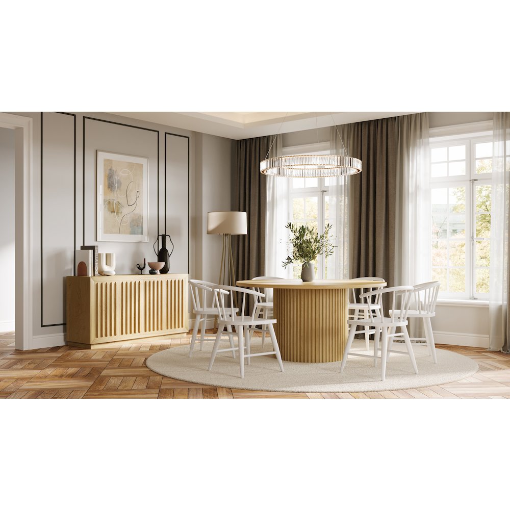 Fitz Traditional Solid Wood Curved Back Spindle Dining Chair (Set of 2)