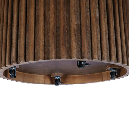 Auden 24" Round Mid-Century Modern Fluted Pedestal Base End Table