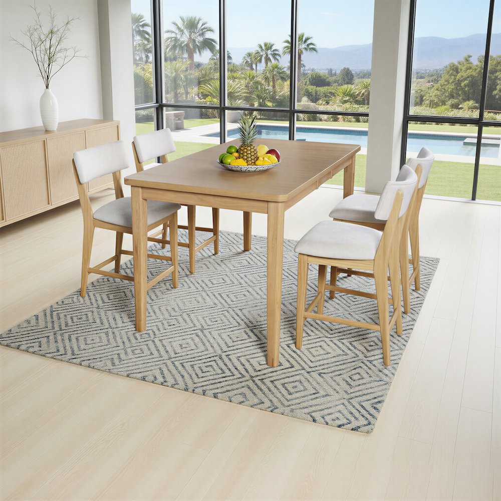 Beck Contemporary Upholstered Split Back Counter Stool - Set of 2