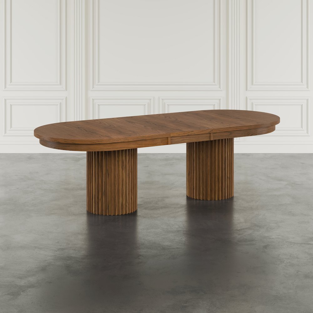 Auden Mid-Century Modern 102" Double Pedestal Dining Table