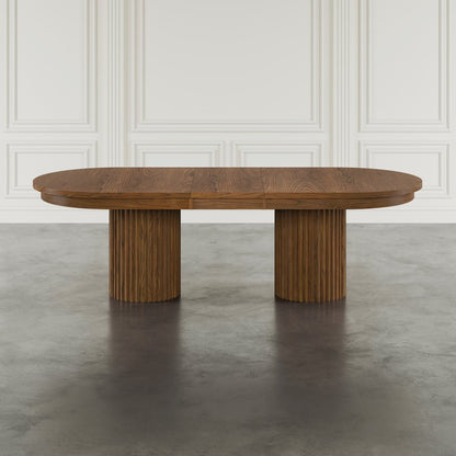 Auden Mid-Century Modern 102" Double Pedestal Dining Table