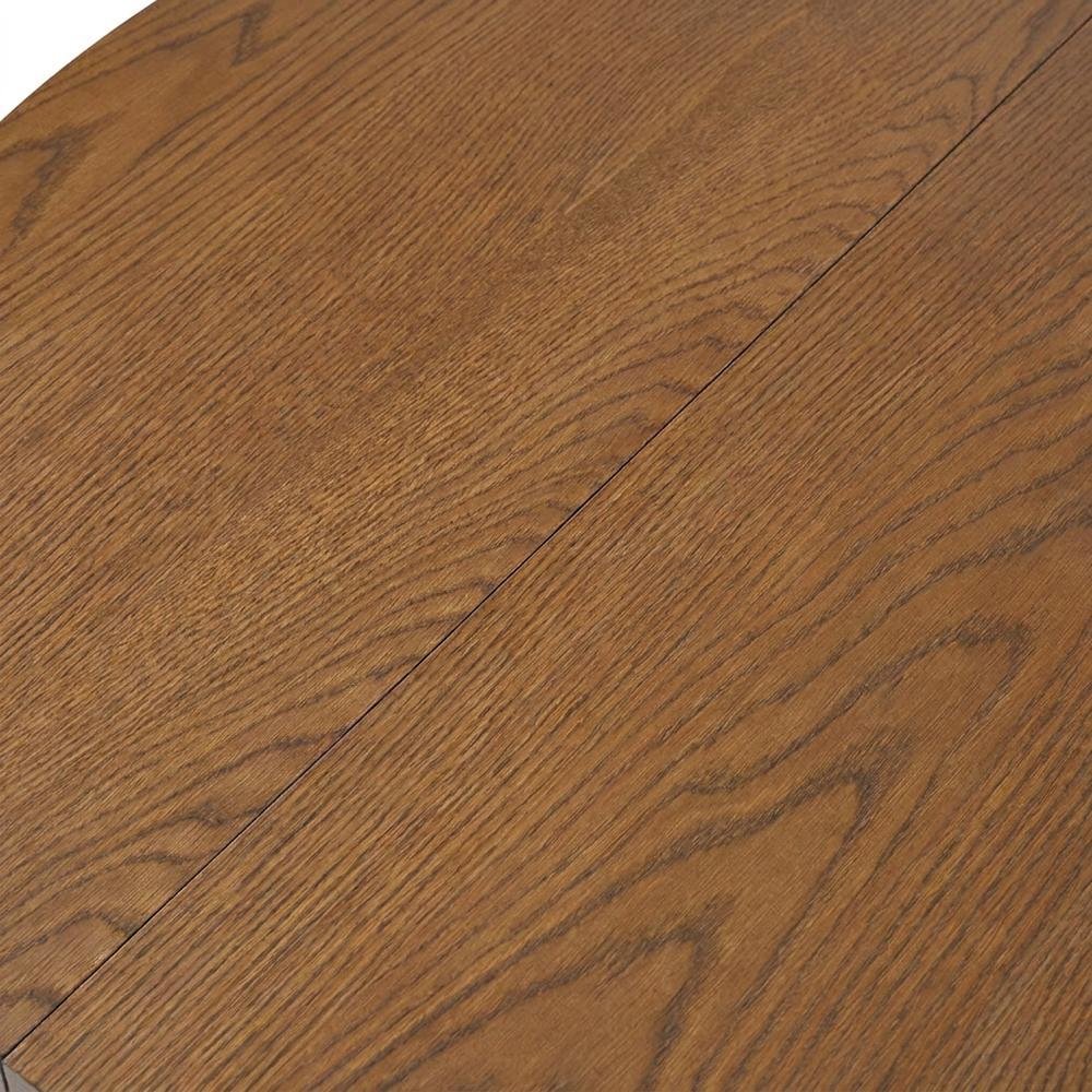 Rubberwood Veneer Mid-Century Modern Double Pedestal Dining Table, Chestnut