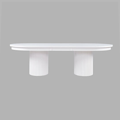 Auden Mid-Century Modern 102" Double Pedestal Dining Table