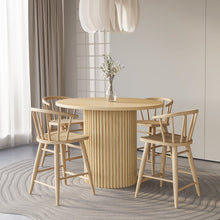 5-Piece Counter Height Dining Set with Round Table and Spindle Back Barstools