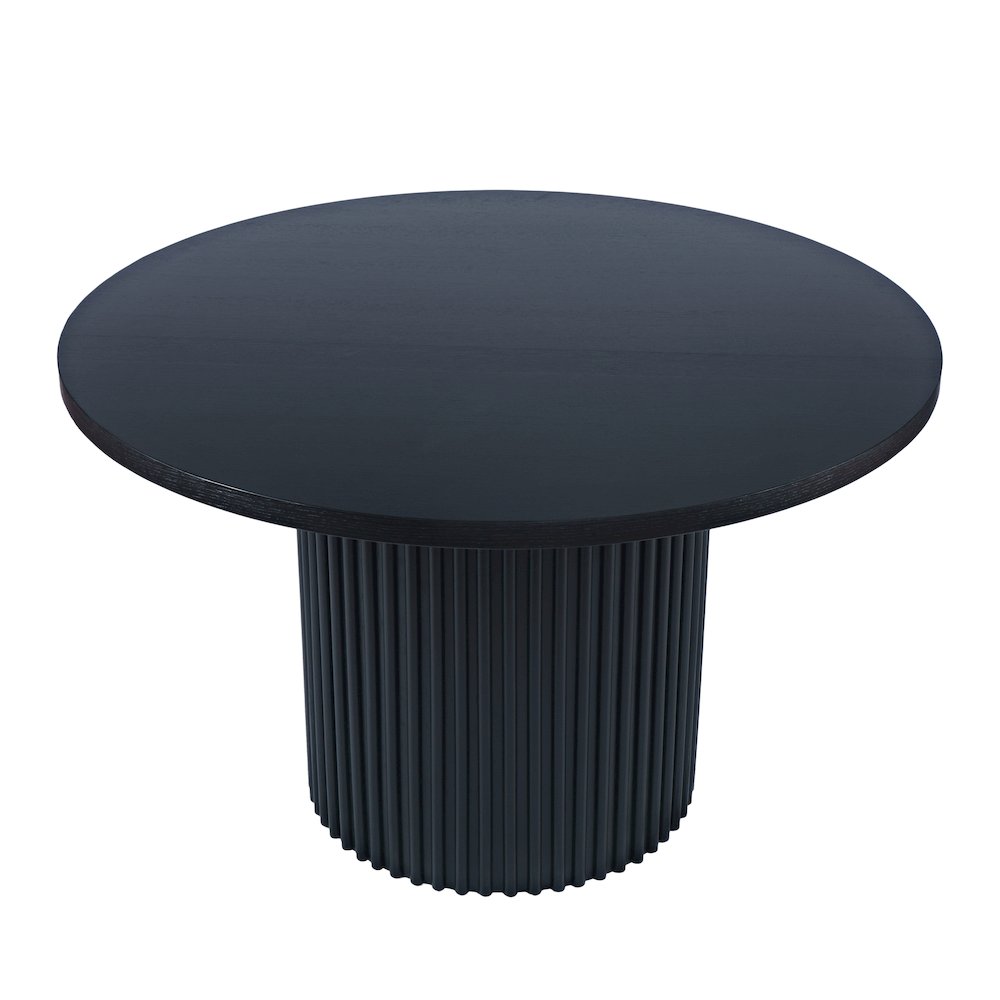 Auden 48" Round Mid-Century Modern Fluted Pedestal Base Dining Table