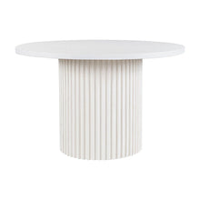 Round Pedestal Dining Table, Rubberwood, White, 48" W X 30" H Dining Height